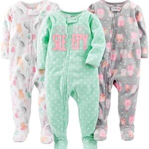 Simple Joys by Carter’s Baby Footed Sleepers fleece- Set of 3 - Size 18 Months